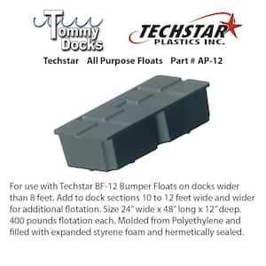 48 in. x 24 in. x 12 in. Heavy Duty Polyethylene All Purpose Dock Float for Dock Decking and Boat Dock Systems