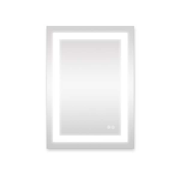 Miscool Anky 20 in. W x 28 in. H Rectangular Frameless Wall Mounted LED Bathroom Vanity Mirror