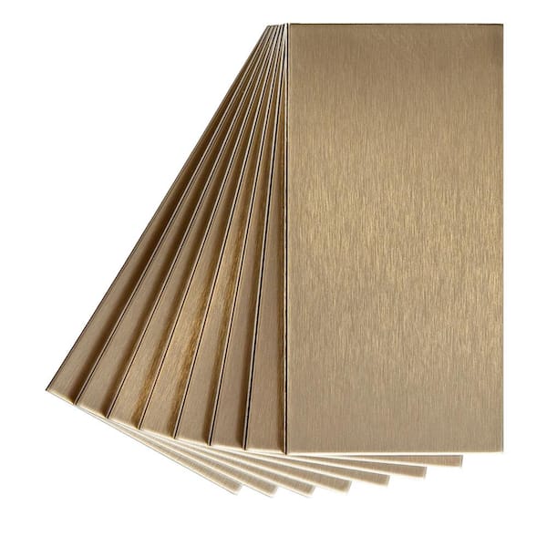 Aspect 3 in. x 6 in. Champagne Short Grain Decorative Wall Tile (8-Pack)