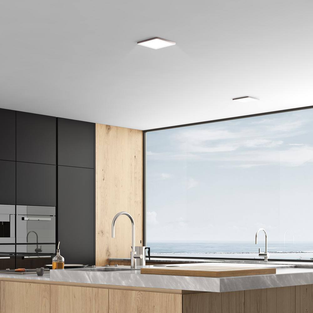 Chrome Glass LED Flush Mount Ceiling Light