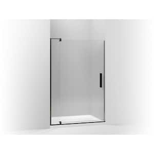 Revel 48 in. W x 74 in. H Pivot Frameless Shower Door in Anodized Dark Bronze with Crystal Clear Glass