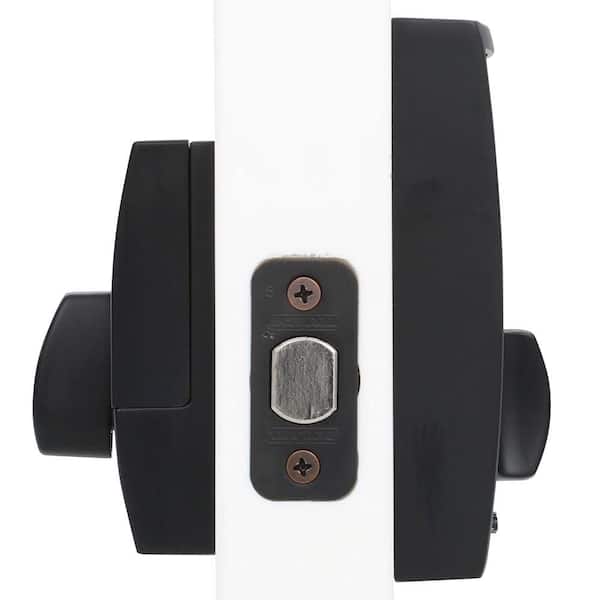 Century Touch Electronic Keypad Door Lock Deadbolt and Georgian Knob in Matte Black