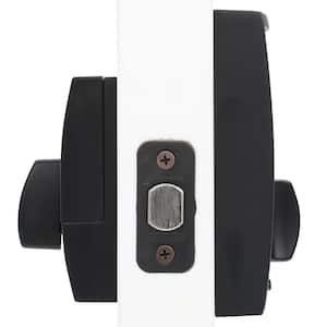 Century Touch Electronic Keypad Door Lock Deadbolt and Latitude Lever in Matte Black