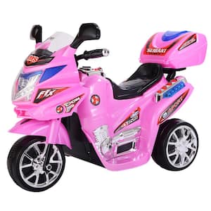 7 in. 6-Volt Battery Powered Motorcycle Kids Ride On 3 Wheels Bicycle Pink