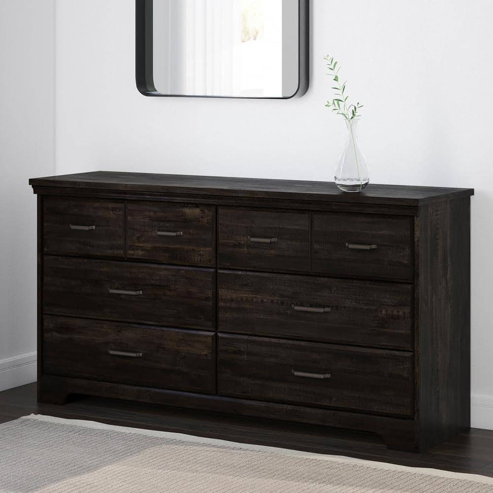 Cottage Charm Rubbed Black Double Nursery Dresser