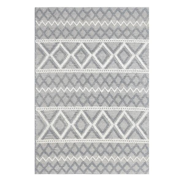MILLERTON HOME Renewed 5 ft. x 7 ft. Gray Moroccan Upcycled Handwoven Area Rug