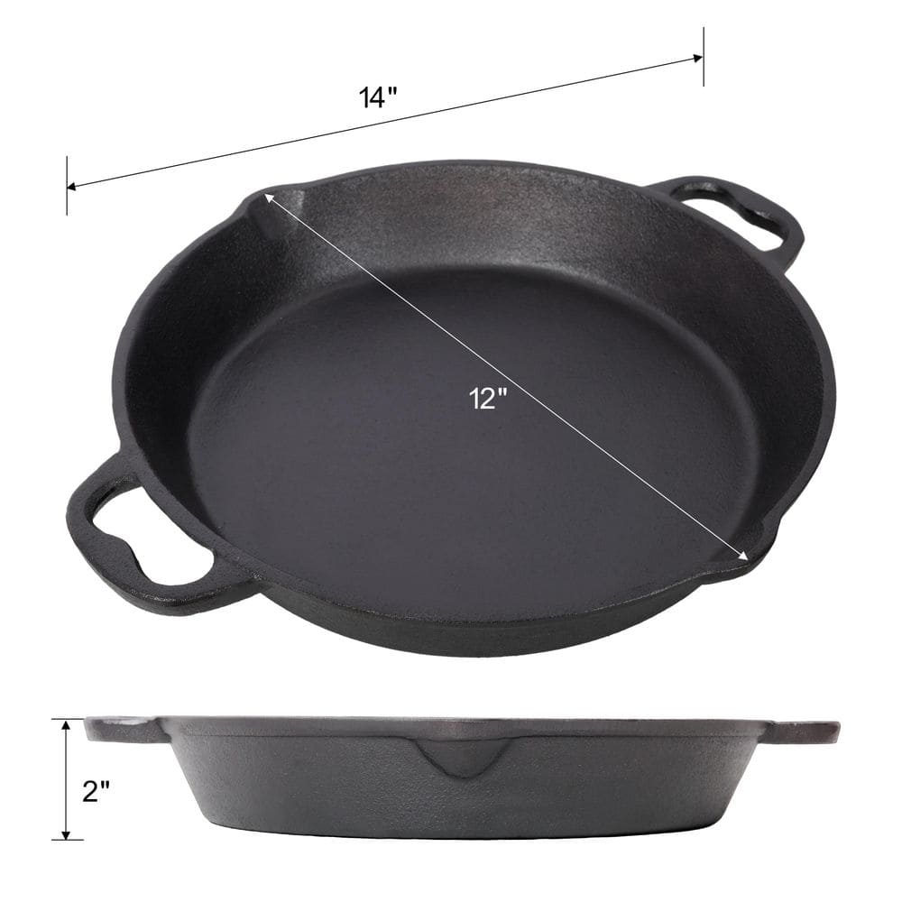 12 in. Pre-Seasoned Cast Iron Skillet - Thumbnail 2
