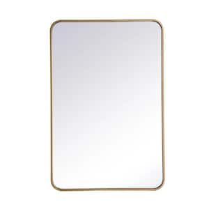 Anky 24 in. W x 36 in. H Rectangle Aluminum Alloy Wall Mirror Horizontal and Vertical Bathroom Vanity Mirror in Gold