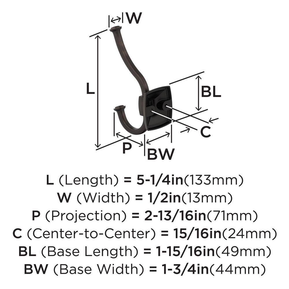 Oil Rubbed Bronze Double Prong Decorative Wall Hook