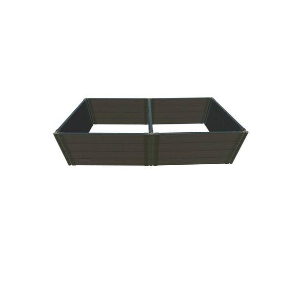 Frame It All Weathered Wood Composite Raised Garden Bed 4 ft. x 8 ft. x