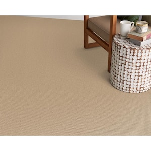 Terrain - Hazelnut - Beige 13.2 ft. 34 oz. Wool Loop Installed Carpet
