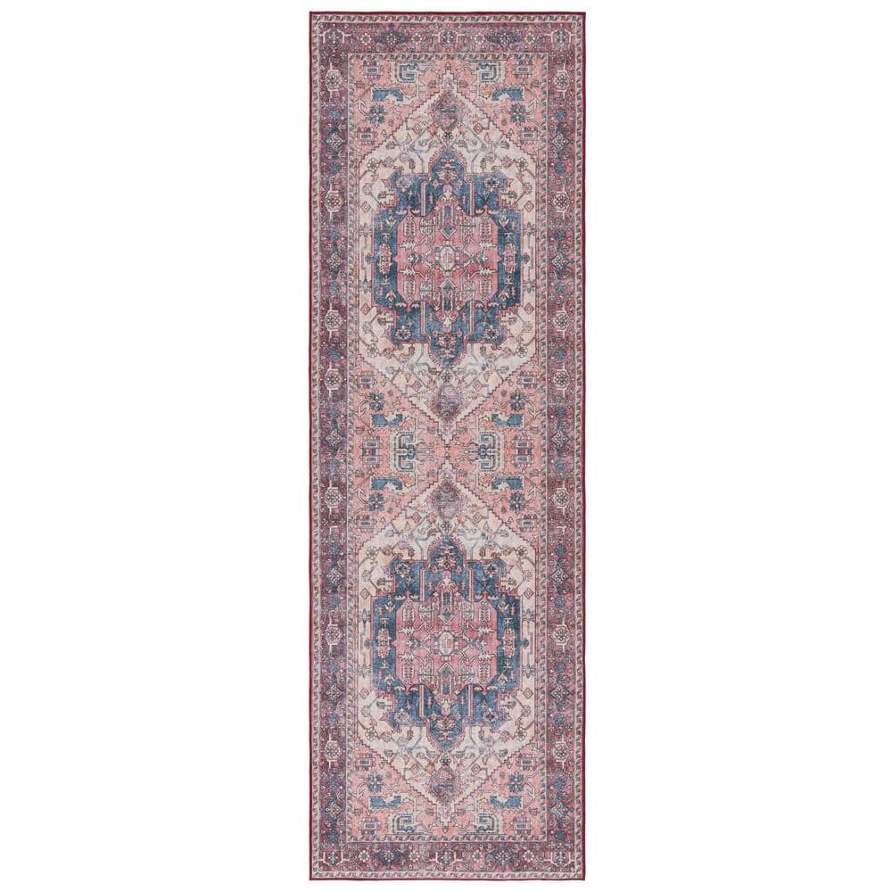 Tucson Beige/Pink 3 ft. x 8 ft. Machine Washable Floral Medallion Border Runner Rug price history on PriceWatchPro