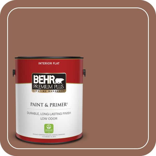 BEHR PREMIUM PLUS 1 gal. #S190-6 Rio Rust Flat Low Odor Interior Paint & Primer