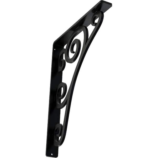Ekena Millwork 1-1/2 in. x 12 in. x 10 in. Wrought Iron Single Center Brace Tristan Bracket