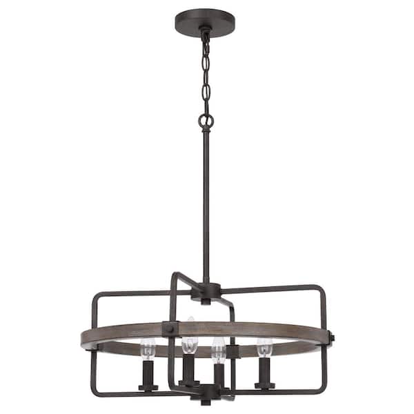 CAL Lighting Rawlins 4-Light Blacksmith Metal Chandelier