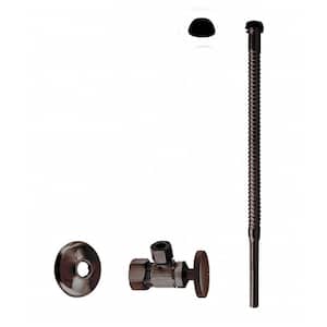 5/8 in. x 3/8 in. OD x 12 in. Corrugated Riser Supply Line Kit with 1/4-Turn Round Handle Angle Valve, Oil Rubbed Bronze