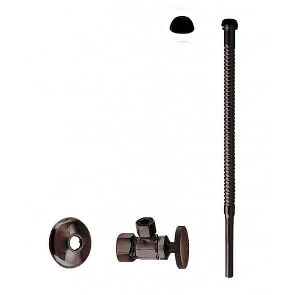 Westbrass 5/8 in. x 3/8 in. OD x 12 in. Corrugated Riser Supply Line Kit  with 1/4-Turn Round Handle Angle Valve, Oil Rubbed Bronze D105K12-12 - The Home  Depot