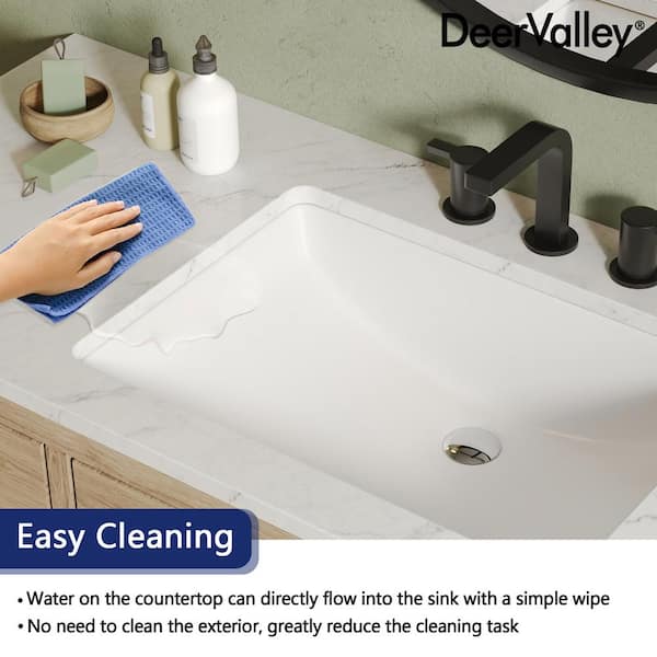 DEERVALLEY 24.02 in. x 16.85 in. Rectangular Undermount Bathroom