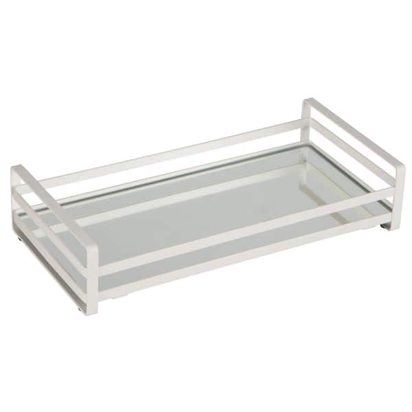 Home Details Slim Flat Wired Rails Vanity Tray in White