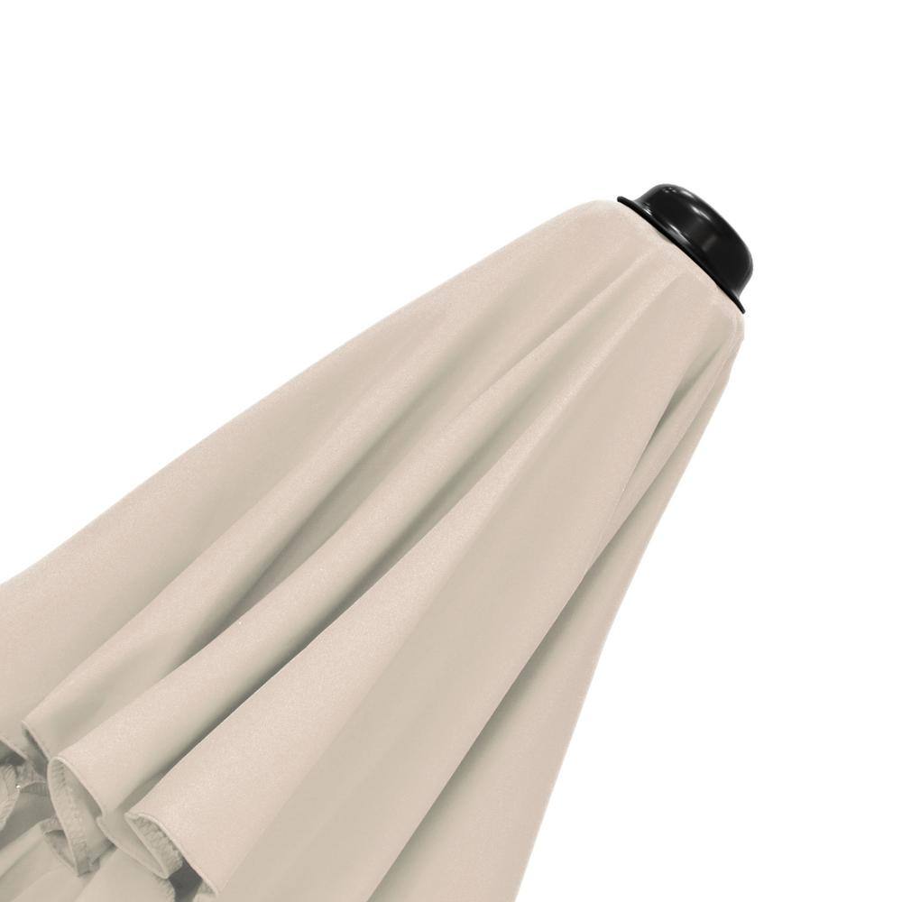 Astella 9-Foot Beige Polyester Market Umbrella with Steel Pole