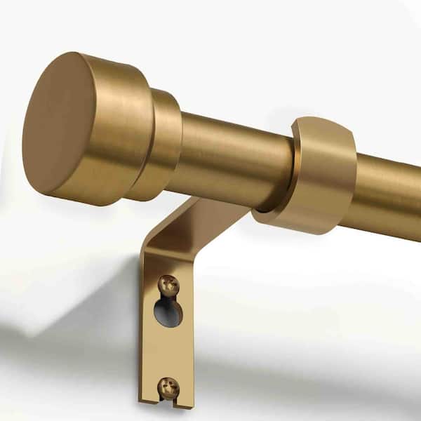 16 in. - 150 in. Adjustable 1 in. Single Curtain Rod in Warm Gold