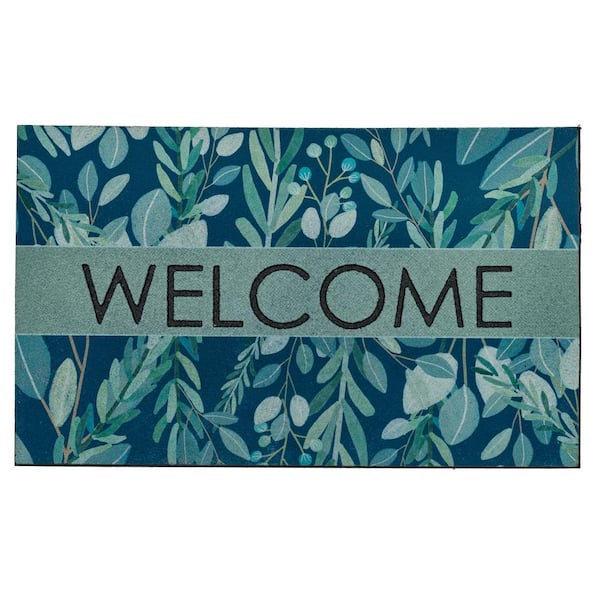 Peaceful Eucalyptus Sage Green 18 in. x 30 in. Door Mat