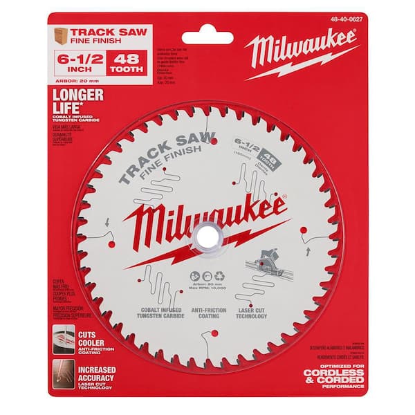 Milwaukee 6-1/2 in. x 48-Tooth Fine Finish Track Saw Blade (2-Pack