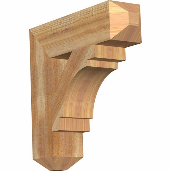 Ekena Millwork 6 in. x 24 in. x 24 in. Western Red Cedar Merced Craftsman Rough Sawn Bracket