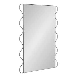 Wriggle Black 24 in. W x 35 in. H Irregular Metal Framed Mirror