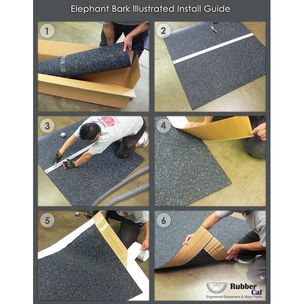 Rubber Cal Elephant Bark Flooring and Rolling Mat Black