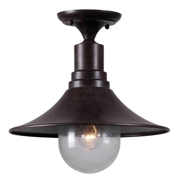 World Imports Brandon 1-Light Bronze Semi-Flush Mount Light