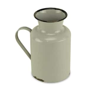 Metal Gray and Black Decorative Water Jug