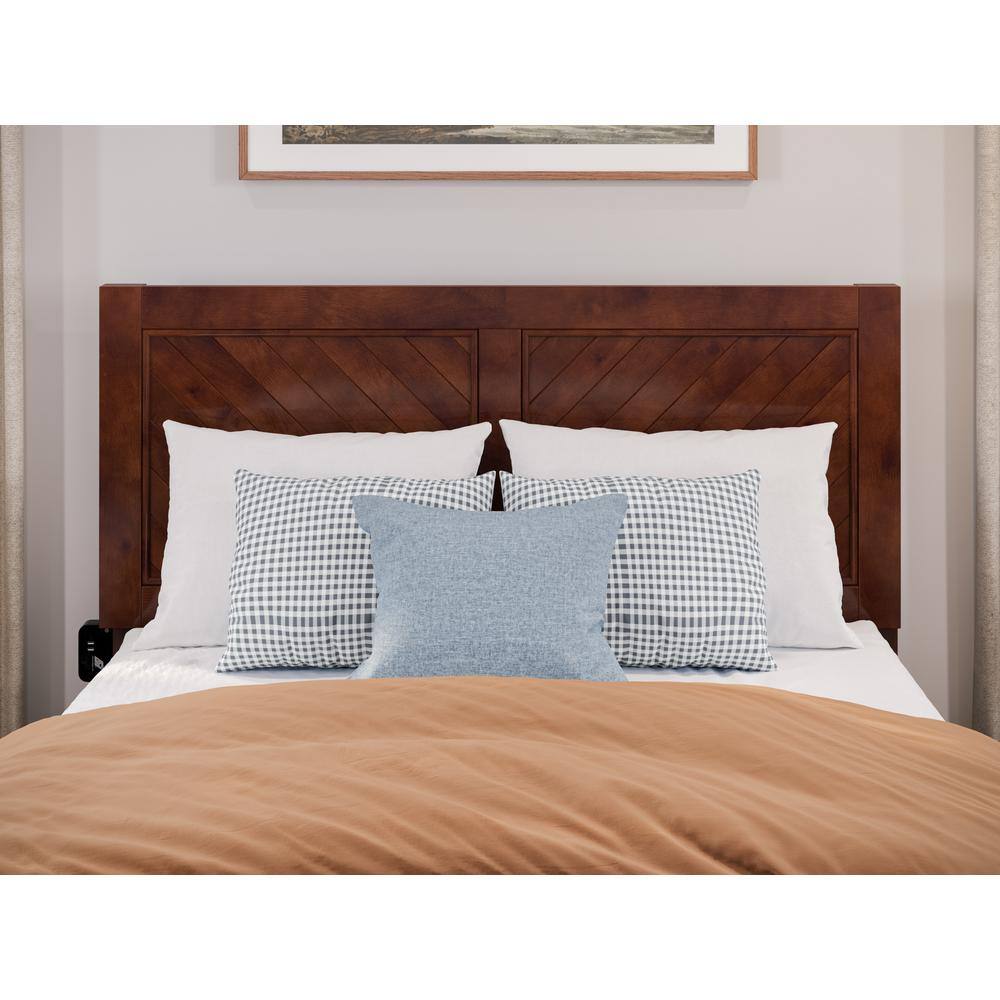Canyon Walnut Full Wood Platform Bed with Storage Drawers