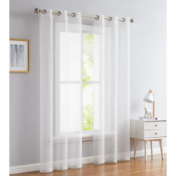 Dainty Home Sprinkles Embellished Lurex White 76" x 84" Window Curtain