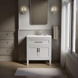 KOHLER Chesil 30in. Single Sink Freestanding Atmos Grey Bath Vanity with Bianco Bella Quartz Top Assembled