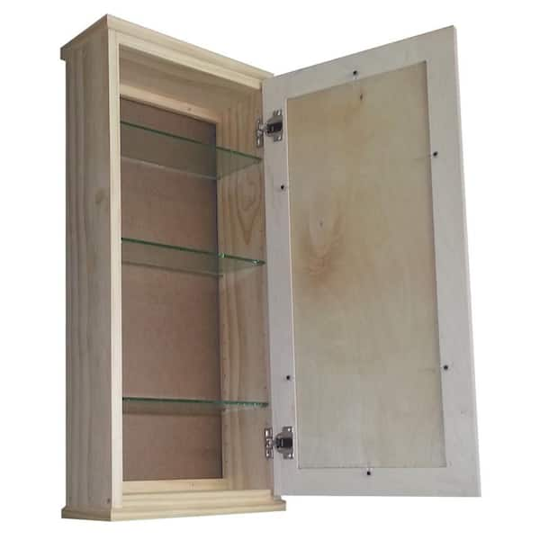 Unfinished wood store wall cabinet