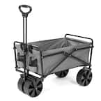 150 lbs. Capacity Manual Folding Utility Beach Wagon Outdoor Cart in Gray