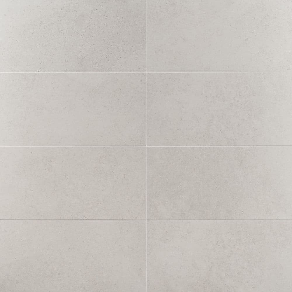 Iris White Matte Porcelain Floor and Wall Tile 11.81 x 23.62 in