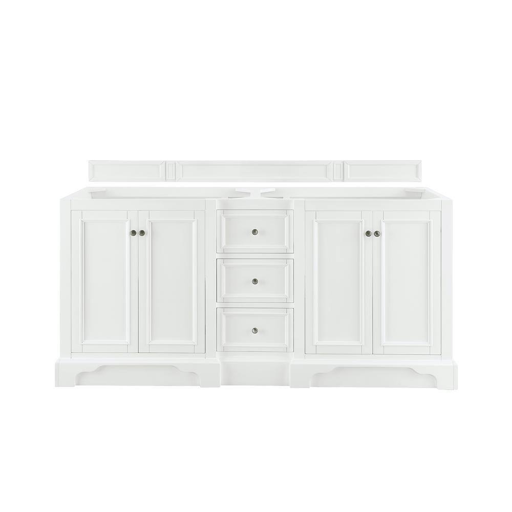 Bright White Double Freestanding Vanity with Charcoal Soapstone Top