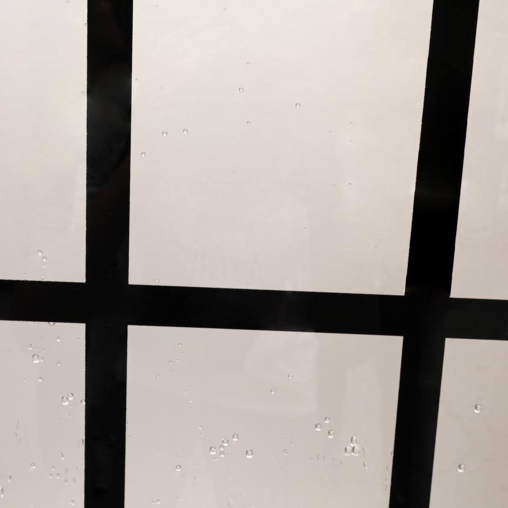 34'' Matte Black Frameless Fixed Shower Door with Clear Glass