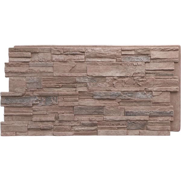 Ekena Millwork Cascade 48 5/8 in. x 1 1/4 in. Shasta Stacked Stone, StoneWall Faux Stone Siding Panel