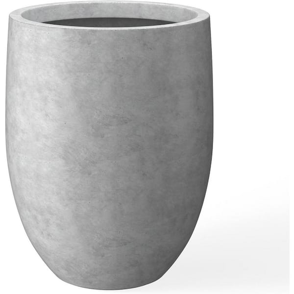 ITOPFOX Pudgy 15.9 in. L x 15.9 in. W x 21.7 in. H 15 qts. Natural Concrete Indoor/Outdoor Concrete Planter 1 (-Pack)