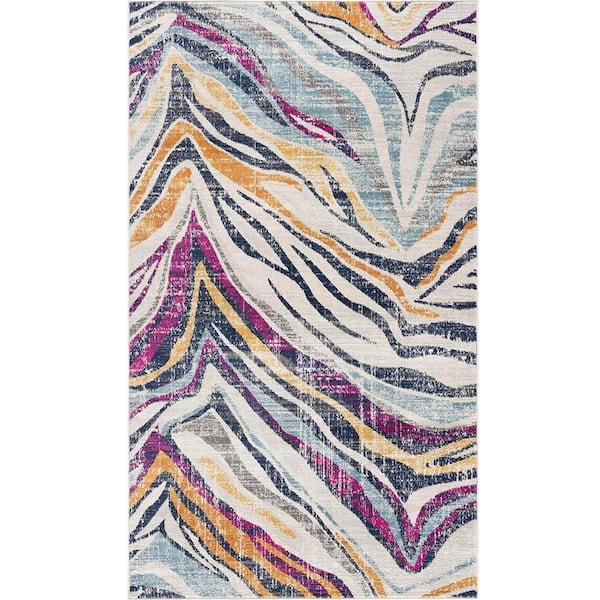Rug Branch Savannah Multicolor (4 ft. x 6 ft.) - 3 ft. 9 in. x 5 ft. 6 in.  Modern Abstract Area Rug SP2917ML46 - The Home Depot