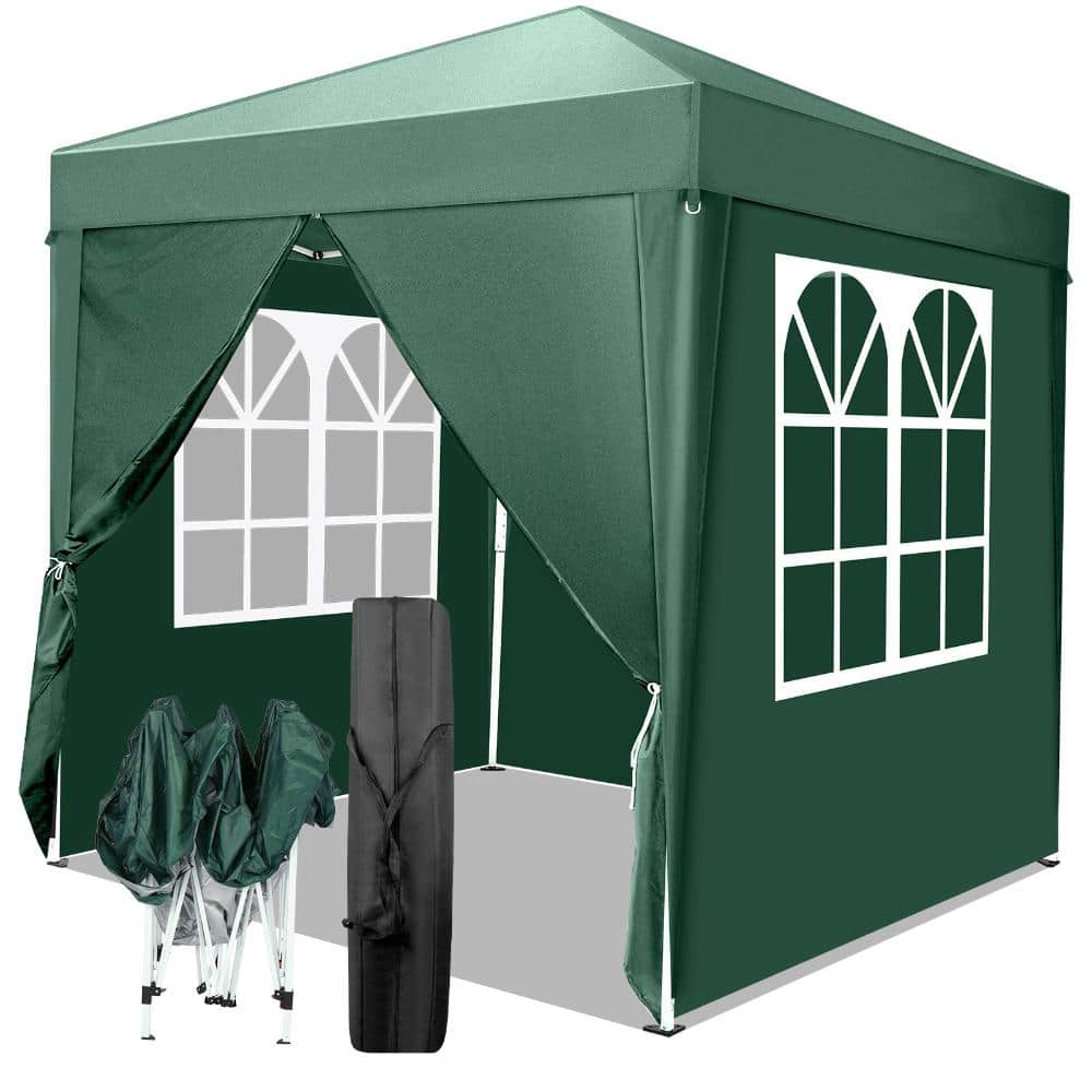 7 ft. x 7 ft. Green Canopy Tent with Two Doors & Two Windows, Practical Waterproof Right-Angle Folding Tent price history on PriceWatchPro