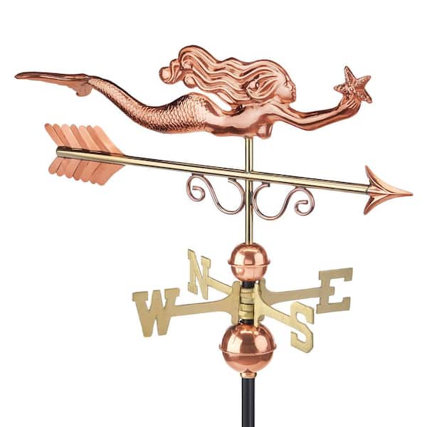 Pure Copper Little Mermaid Weathervane