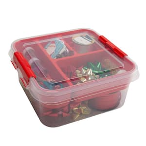 5 Compartment Gift Supply Storage Box in Red