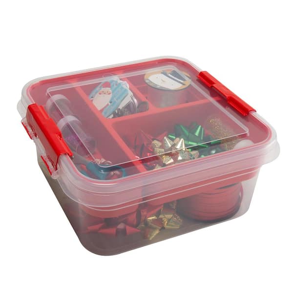 Simplify 5 Compartment Gift Supply Storage Box in Red