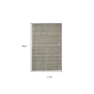10 x 13 Gray and Ivory Solid Color Area Rug