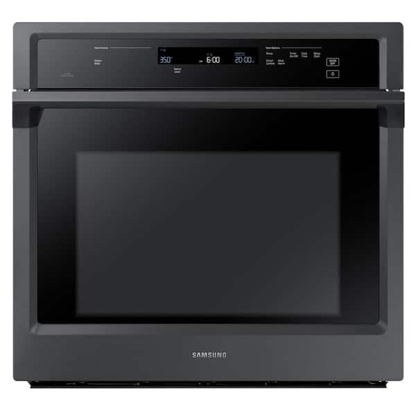 Samsung 30 in. Single Electric Wall Oven with Steam Cook and Dual Convection in Fingerprint Resistant Black Stainless