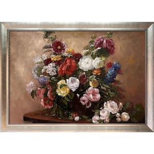 29 in. x 41 in. Bouquet of Diverse Flowers by Henri Fantin-Latour Champage Scoop Framed Abstract Oil Painting Art Print